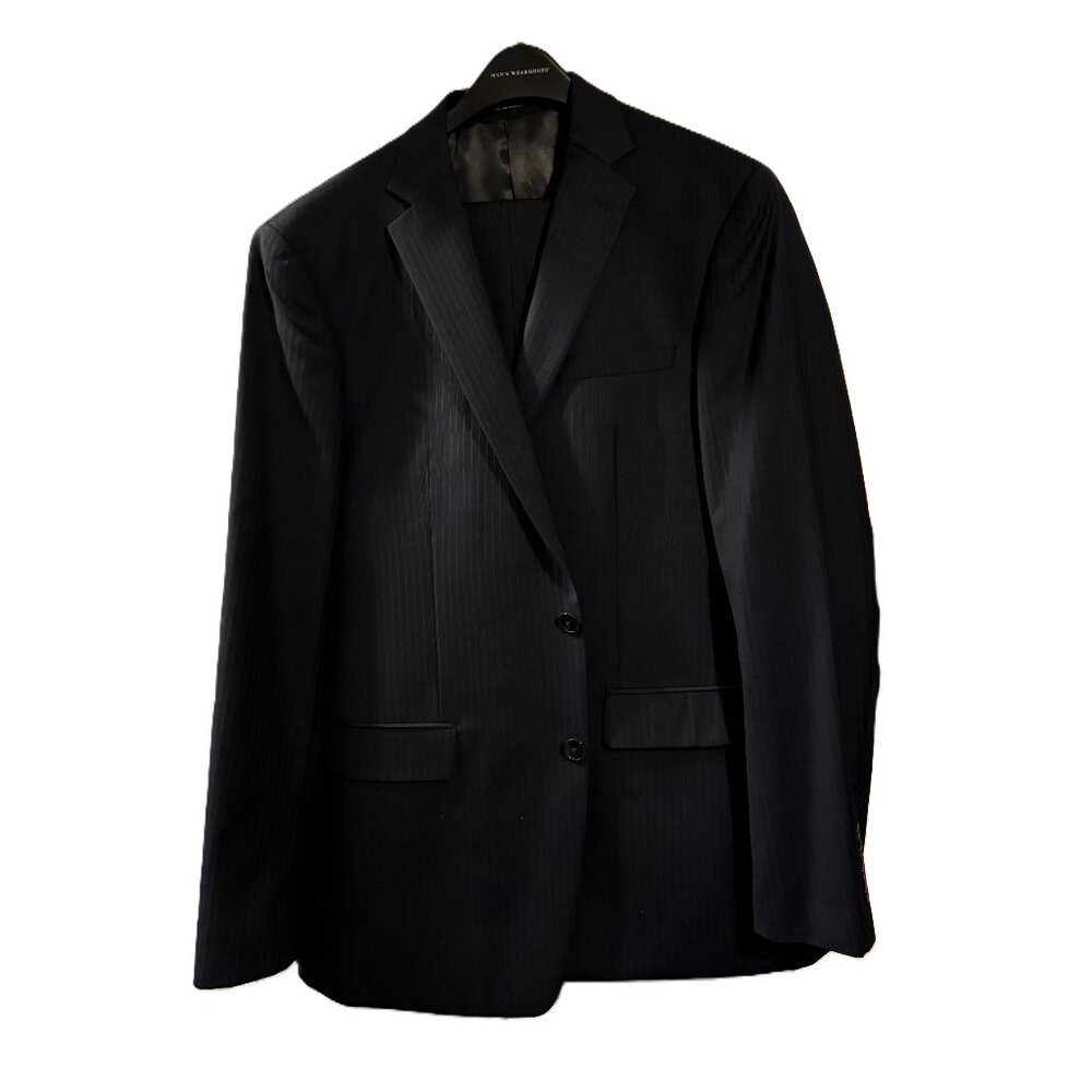 Calvin Klein Blue Pinstripe Suit Jacket 44R/Slacks 38W